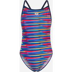 Multifarvet - Træningstøj Badedragter Arena Women's Racing Stripe Swimsuit X-Criss Cross Badedragt - Kulørt