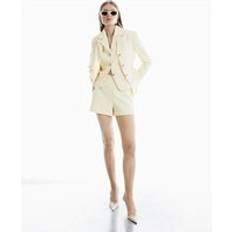 Yellow Blazers River Island Womens Yellow Light High Neck Fitted Blazer - Yellow Light