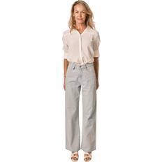 Stripes Jeans Women's Flared Cotton Jeans F.A.M. Paris Forest - Bleu