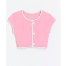 River Island Womens Pink Button Through Textured Bikini Top - 18