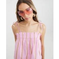 Stripes Tank Tops River Island Womens Sleeveless Striped Cami Top - Pink