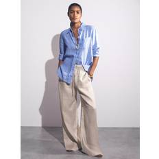 Reiss Petite Wide Leg Trousers - Linen
