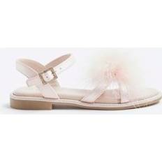 Faux Leather Sandals Children's Shoes River Island Girls Pink Fluffy Sandals - 1