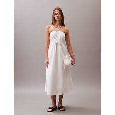 Calvin Klein Midi Dresses Calvin Klein Cotton Halterneck Midi Dress - Blanc