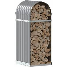 Firewood Baskets vidaXL Log Holder Light Grey 40 x 45 x 100 cm Galvanised Steel