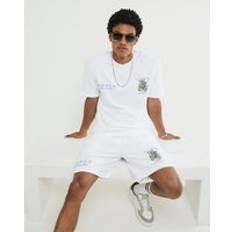 River Island Shorts River Island Mens Regular Fit Hayashima Print Shorts - White