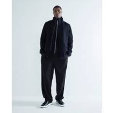 Men Coats River Island Mens Black Wool Blend Funnel Neck Coat - XL
