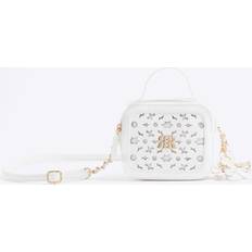 River Island Tasker River Island Girls Faux Leather Flower Lasercut Cross-Body Bag - White