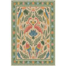 Ruggable x Iris Apfel Birds of a Feather Green, Pink 150x215cm