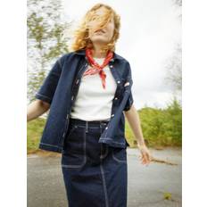 Nudie Jeans Dam Kläder Nudie Jeans Lina Painter Denim Shirt - Dark Blue