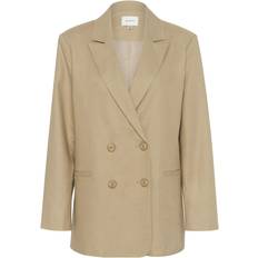 Sølv Blazere Gestuz Gzizza Linen Blazer - Silver Sage