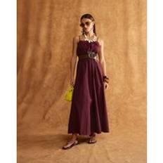 Purple - Women Dresses River Island Womens Strappy Poplin Midi Dress - Purple