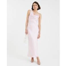 River Island Kläder River Island Guldfärgad Maxiklänning Med Draperad Ringning - Rosa