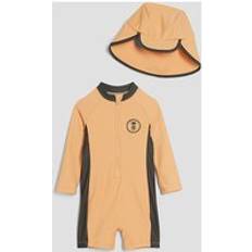 UV Sets River Island Mini Boys Palm Swim Rashsuit & Hat Set - Orange