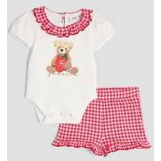 3-6M Other Sets River Island Baby Girl Bear Gingham Shorts Set - Cream