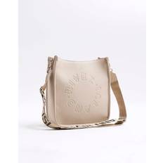 Solid Colours Messenger Bags River Island Logo Messenger Bag - Beige
