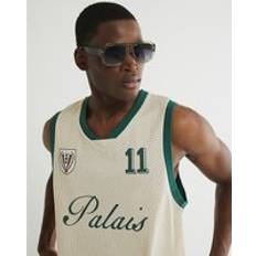 Beige - Fitness & Gym Tank Tops River Island Mens Beige Palais Sporty Mesh Sleeveless Tank Top