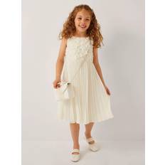 Party dresses Children's Clothing Monsoon Kids' Delores Pleated Floral Dress - Ivory
