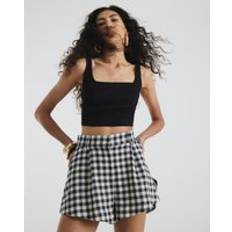 Flare Shorts River Island Womens Gingham Flare Shorts - Black