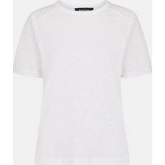 Florals T-shirts Whistles Broderie Sleeve Detail T-Shirt - White
