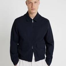 River Island Men Jackets River Island Mens Fit Seersucker Zip Jacket - Navy