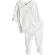 H&M 2-teiliges Baumwollset Weiß 1-2M