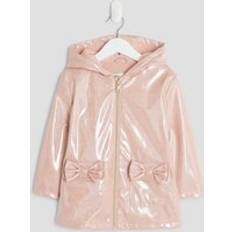 Mini Girls Bow Glitter Hooded Raincoat - Pink