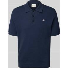 Ventilerende Polotrøjer Gant Textured Cotton SS Poloskjorte - Evening Blue