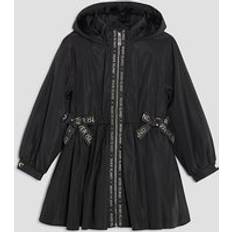 Girls Rainwear River Island Girls Hooded Raincoat - Black Peplum