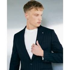 Men Suits River Island Mens Slim Fit Pinstripe Suit Jacket - Navy