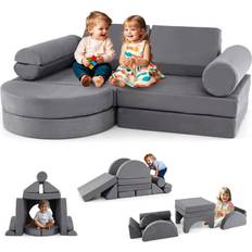 Costway 13pcs Modular Kids Play Couch Sofa Set