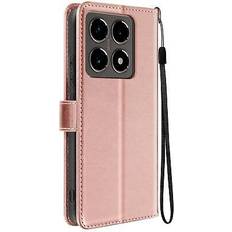 Xiaomi Redmi Note 12 Pro Wallet Cases Mayaxess Mayaxess Case for Xiaomi 14T Pro Wallet with Lanyard Rose Gold