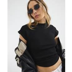 High neck top River Island Cap Sleeve High Neck T-Shirt - Black