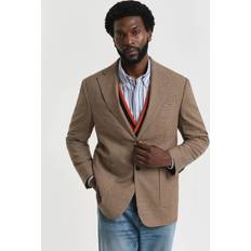 Rutiga Kavajer Gant Herr Relaxed Fit Ginghamrutig Kavaj - Chocolate Brown