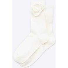 Socks River Island Womens Cream Flower Knit Socks - One Size