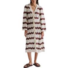 Malina Kjoler Malina Isobel Wide Sleeve Knitted Midi Dress - Brown