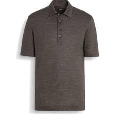Linen Polo Shirts Zegna Polo en Oasi Lino - Taupe Foncé