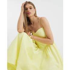 River Island Womens Yellow Sleeveless Corset Detail Midi Dress - Yellow