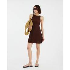 River Island Womens Sleeveless Waffle Texture Mini Dress - Brown