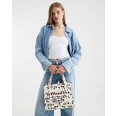 Women Totes & Shopping Bags River Island Cream Cherry Embossed Tote Bag - Cream
