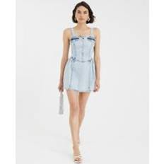 Dresses River Island Womens Sleeveless Corset Mini Dress - Blue Denim
