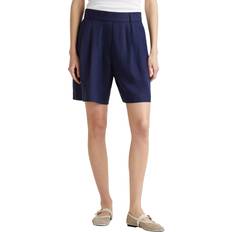 Pleats - Women Shorts United Colors of Benetton Elasticated Waist Pure Linen Shorts - Night Blue