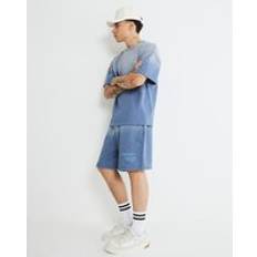 Men Shorts River Island Mens Blue Oversized Fit Ombre Washed Shorts