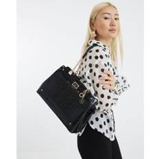 Totes & Shopping Bags River Island Chain Handle Embossed Tote Bag - Black