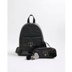 Black Backpacks River Island Heart Lock Backpack Bundle Bag - Black