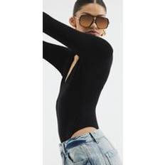 Shapewear & Under Garments River Island Womens Long Sleeve V Neck Bodysuit - Black
