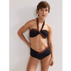 Phase Eight Bikinis Phase Eight Colour Block Halterneck Bikini Top - Black