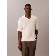 Calvin Klein Polo Shirts on sale Calvin Klein Snowy Tech Knit Short Sleeve Jumper - Tofu
