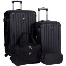 Suitable as Carry-On Suitcase Sets Travelers Club Midtown Set of 4 - Black