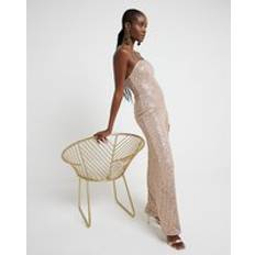 Rose Gold - Women Jumpsuits & Overalls River Island Womens Sequin Bandeau Jumpsuit - Rose Gold